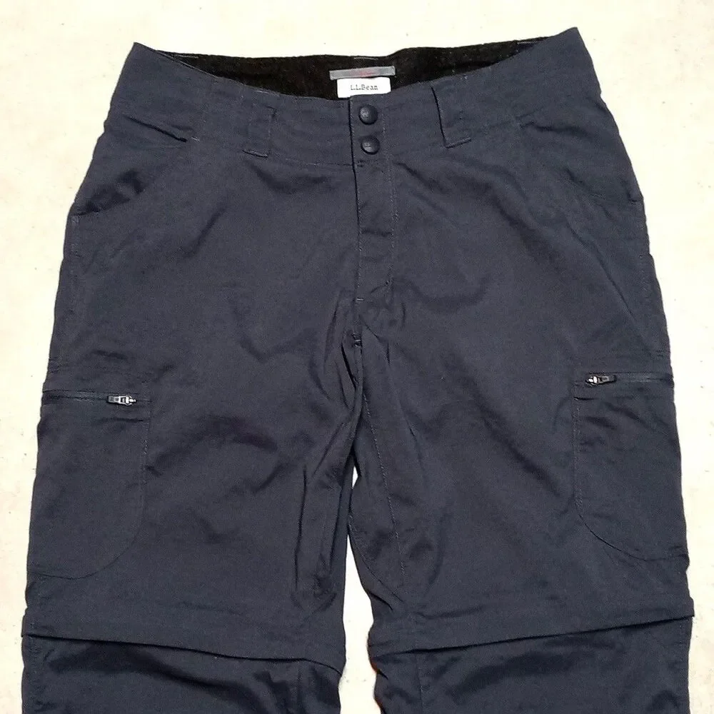 LL Bean Women's Convertible Nylon Cargo Pants Zip Off Shorts Size 2 (Fits 28x30) - Picture 2 of 9